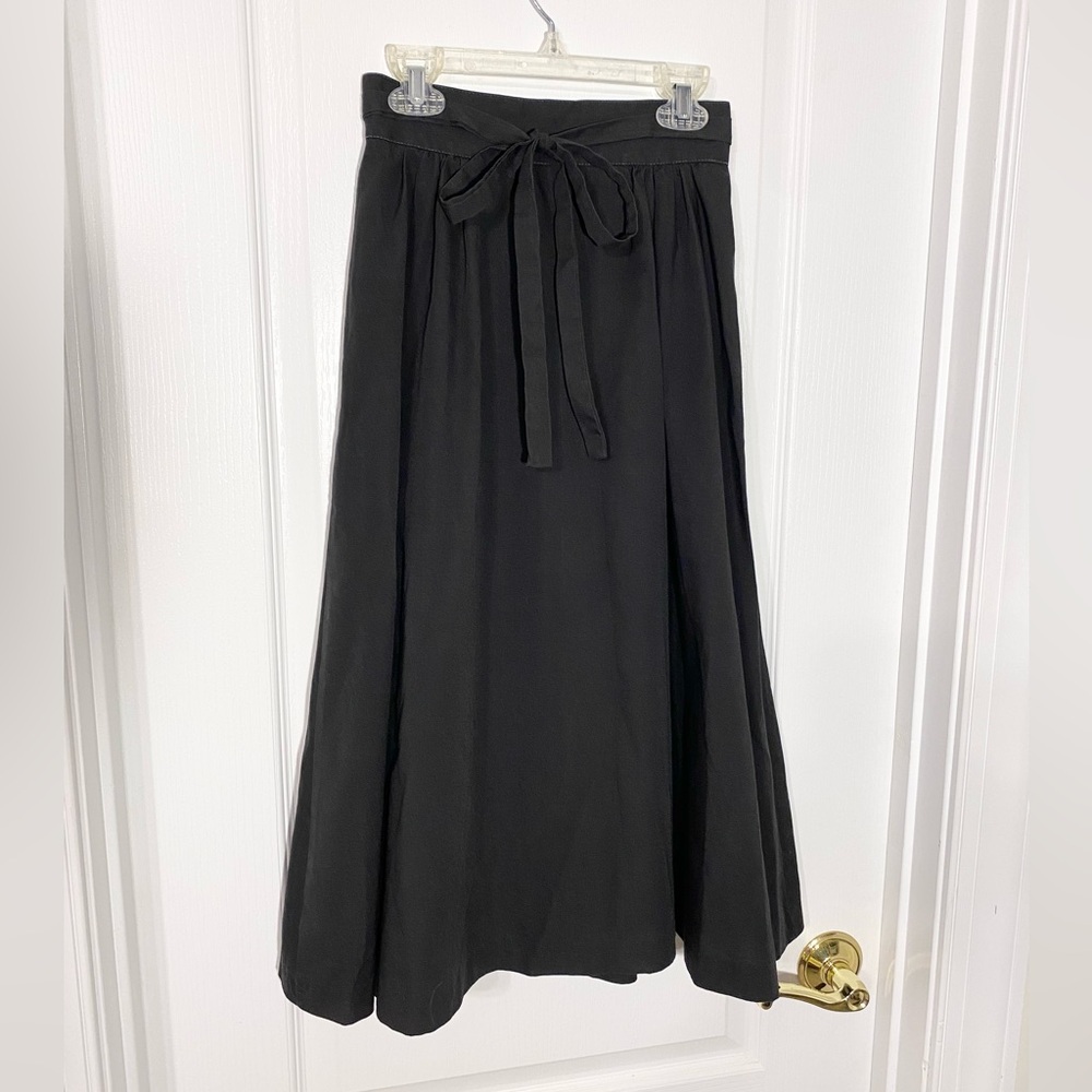 Vintage Handmade Tie Waist Wrap Skirt Black Size XXS